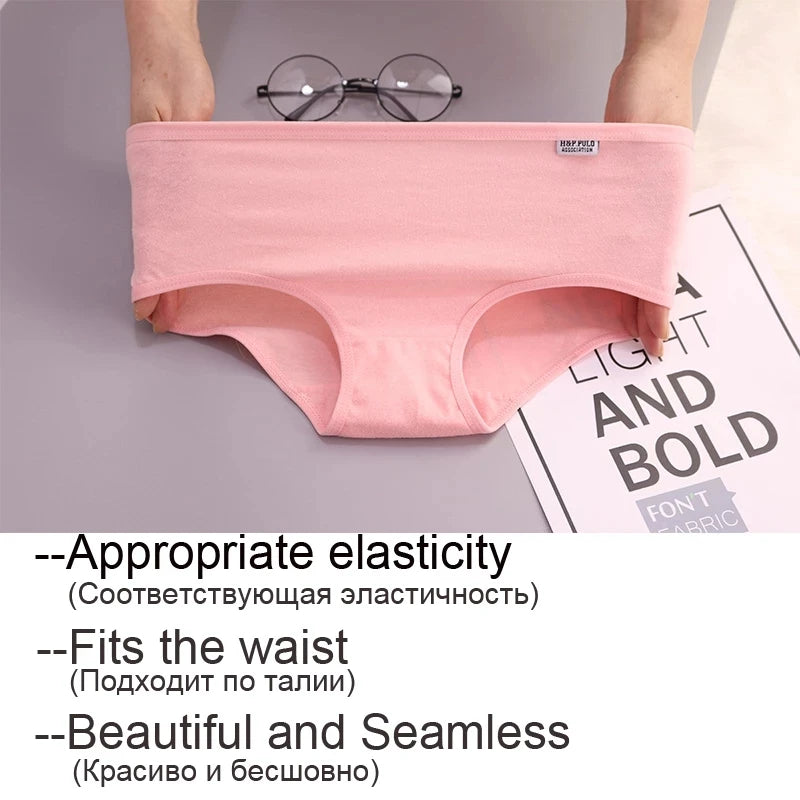 7Pcs Panties for Woman Cotton Underwear Sexy Briefs Breathable Soft Lingerie Female Briefs Girls Cute Solid Color Underpants Hot San Remo Shops