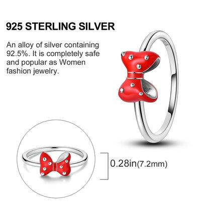 Anillo minimalista con flecha de la suerte y lazo rojo de circonita brillante de plata de ley 925, accesorios de joyería para parejas