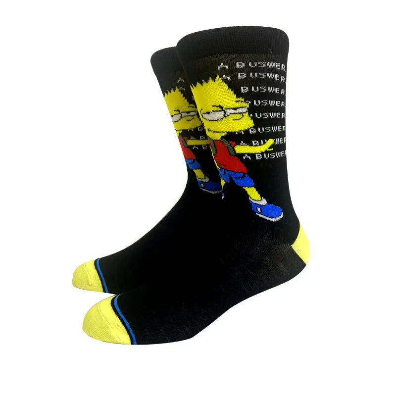 2023 New Arrival Anime Simpson Women Men Long Socks Men‘s Knee-High Cosplay Calf Sock Adult Personality Hip Hop Christmas Socks