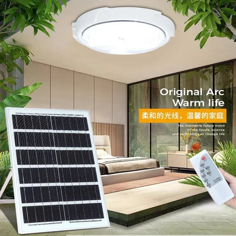 Hot 60/500W LED Solar Ceiling Light Pendant Light Outdoor Indoor Solar-Power Lamp with Line Corridor Light for Garden Decoration San Remo