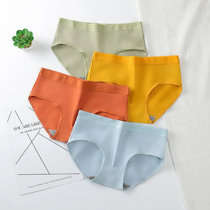 Women's Cotton Panties Set Solid Color Briefs Casual Comfortable