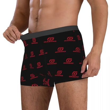 Boxer Underpants Shorts Gasgas Plaid Logo Panties Male Ventilate Underwear For Homme Man Boyfriend Gift