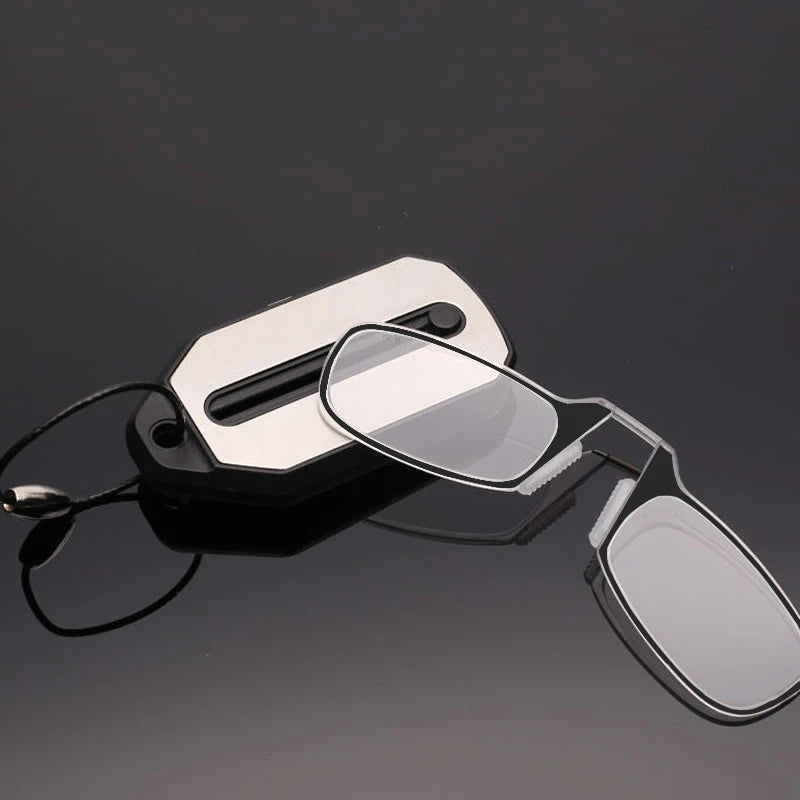 Nose Clip-on Reading Glasses Folding Legless Ultralight Keychain Glasses Men Women Mini Portable Presbyopic Glasses +1.0 To +3.0 San Remo