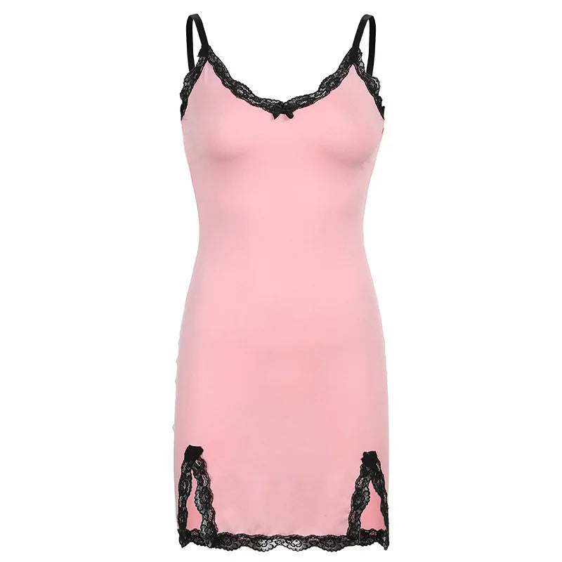 Neck V WOMEN'S Elasticity Pink Sexy Lace Mesh