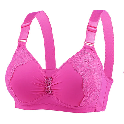 Push Up Bras for Women Large Size Full Cup Adjustment Wireless Lace Seamless Bralette