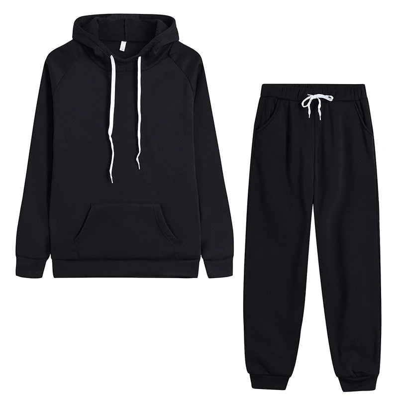 New Autumn Winter Woman Tracksuit Hoodies+Sweatpants 2-Piece Fashion Causal Jogging sweatshirt Clothes Pullover Fleece Pant Sets