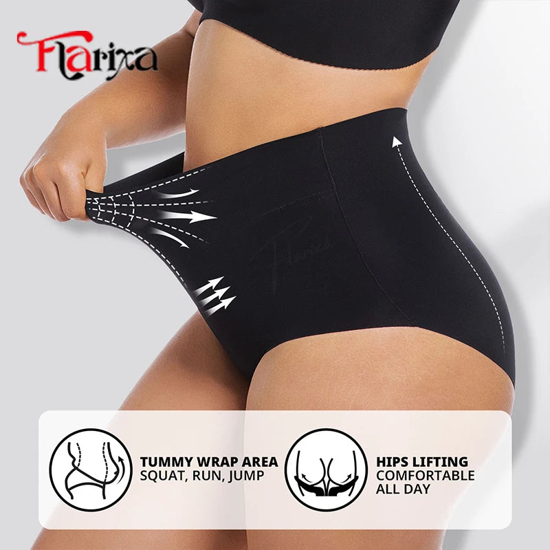 Flarixa Cross Plus Size Shapewear Tummy Control Panties Women Belly Slimming Briefs High Waist 4XL Hip Lifting Shaper Lingerie