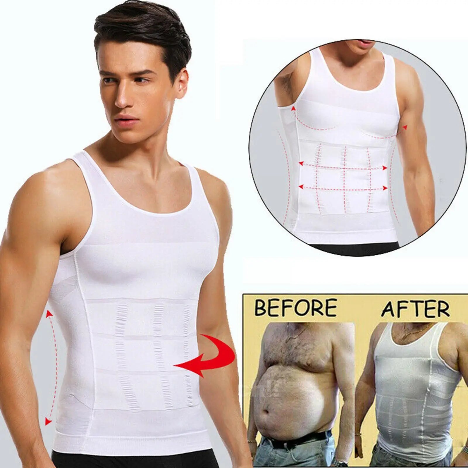 Tight Skinny Men Slimming Elastic Body Shapewear Vest Breathable Top Fitness Shirt Abdomen Control Compression Sport Waist F6h5 San Remo