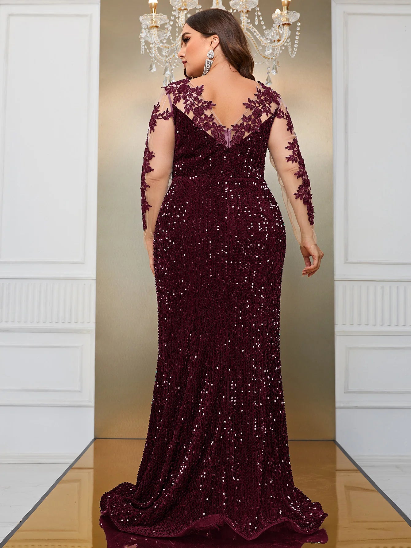 YISIKADO Giffniseti Plus Contrast Mesh Sequin Formal Dress PARTY DRESS 2024 San Remo Shops