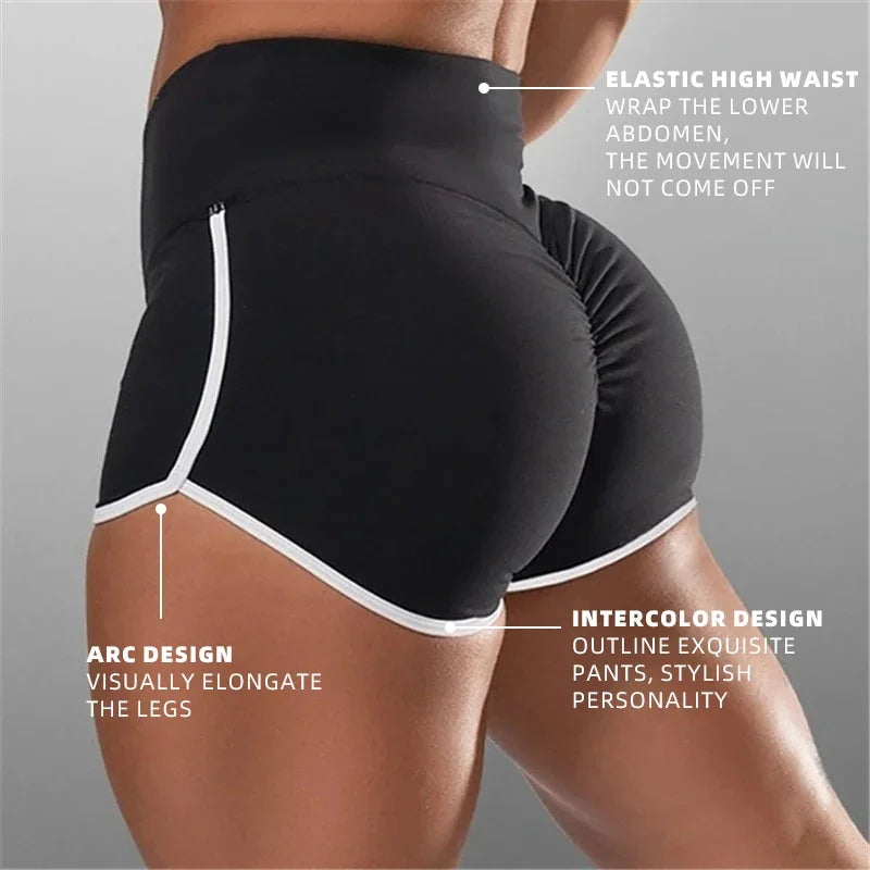 High-Waisted Fitness Exercise Running Yoga Shorts Tight Lifting Hip