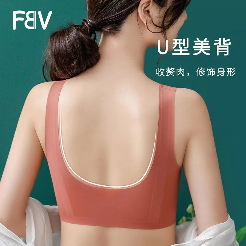 Ladies Underwear Bra No Steel Rings Gathering Seamless Underwear One Piece Bra Beautiful Back Lace Receiving Latex Underwear San Remo