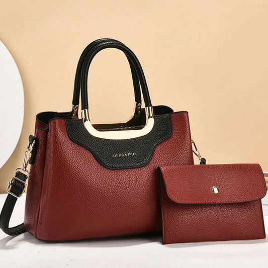 Shoulder leather handbags