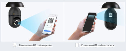 Jennov Light Bulb Security Camera, 360°/2k HD Wireless Camera, Wi-Fi Light Socket Camera for Indoor&Outdoor Home Security