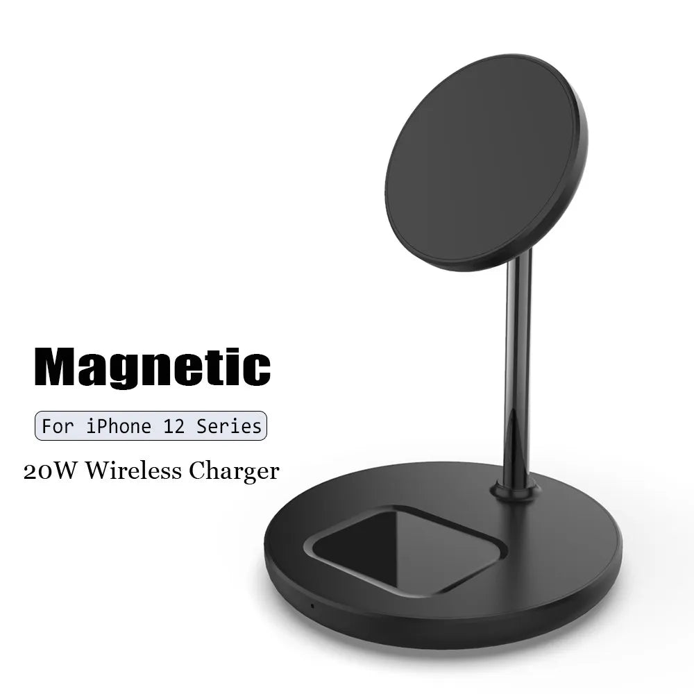 2 in 1 Magnetic Wireless Charger Stand For iPhone 13 12 Pro Max Mini Airpods Fast Charging Station Dock Mobile Phone Chargers San Remo