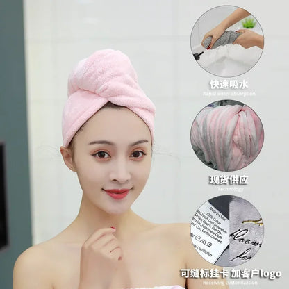Women Magic Microfiberrapid Drying Hair Towel Cap Hat Towel Bathroom Bath Wrap Hat Quick Cap Turban Dry Toallas Bath Shower San Remo Shops