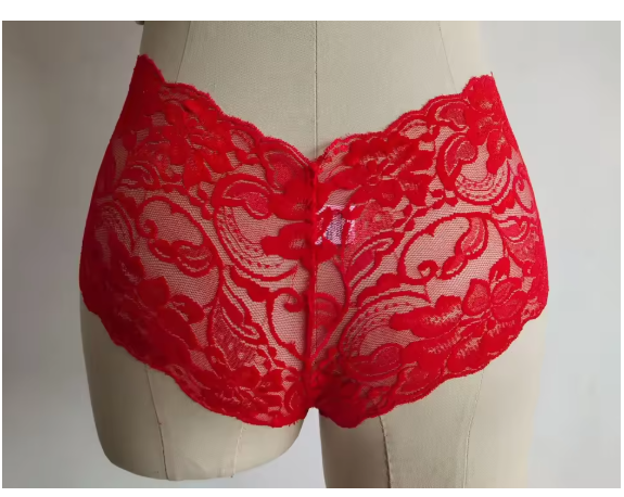 Women's Lace Flower Briefs - Elastic Waistband Panties