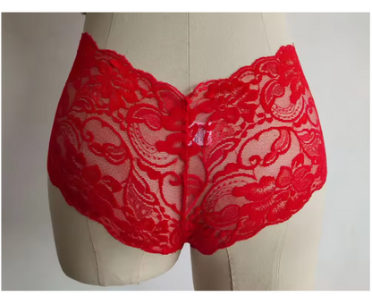 Women's Lace Flower Briefs - Elastic Waistband Panties