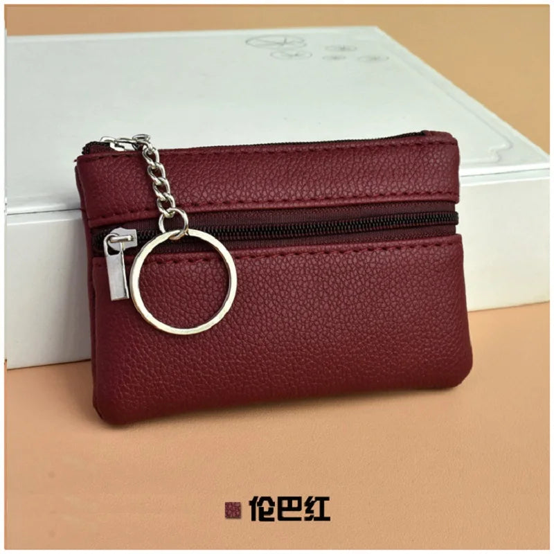 Portable Card Holder Fashionable Small Double Zipper Ladies Bag Elegant Clutch for Gift