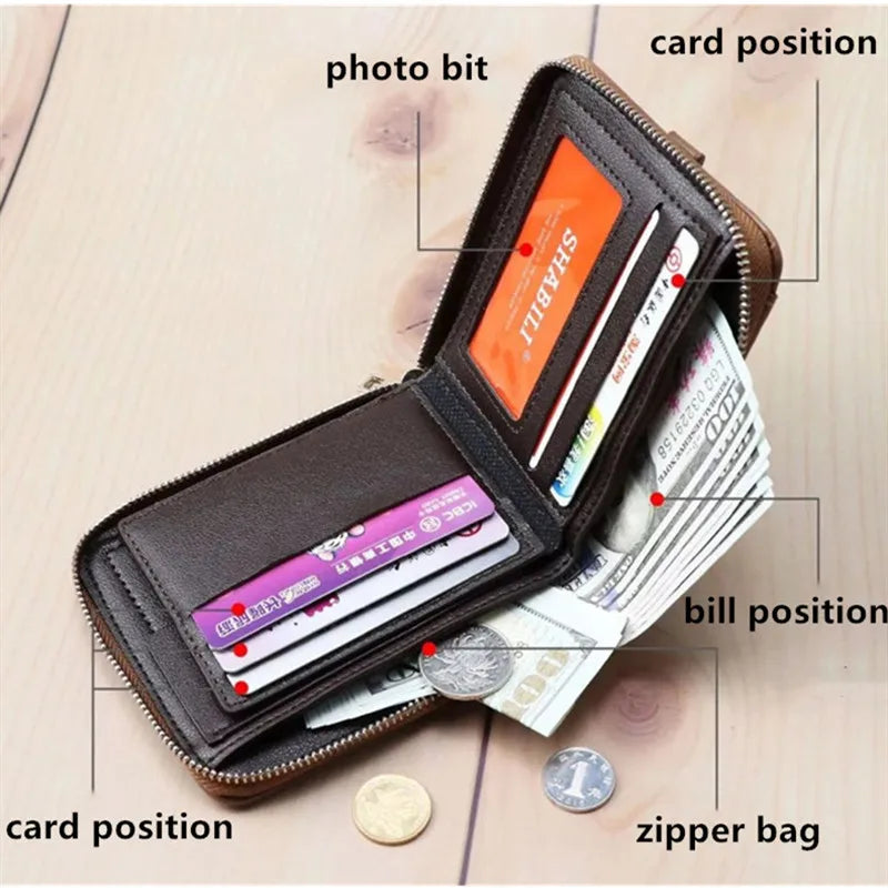 2024 New Short Wallet Braided Korean Youth Men's Horizontal Wallet Multi-card Trend Card Holder San Remo Shops