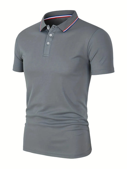 Polo Shirt Solid Color  Short Sleeve