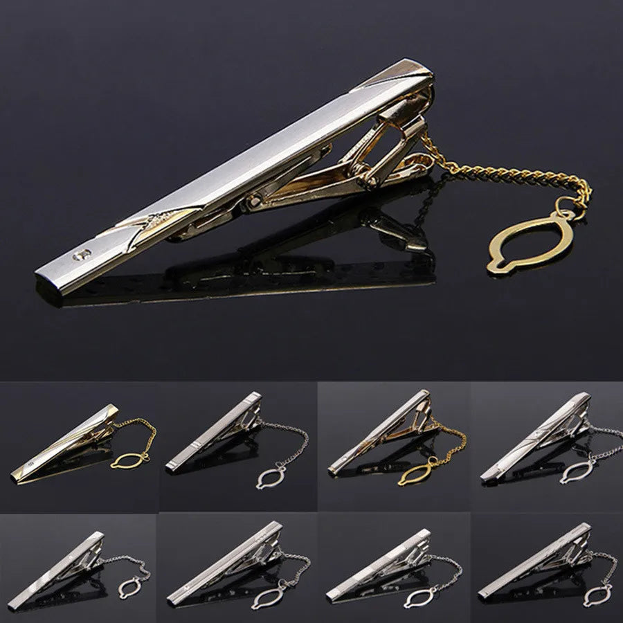 i-Remiel New Fashion Gold Color Metal Tie Clip for Men's Tassel Accessories San Remo Shops