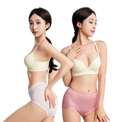 2024 Women High Waist Panties Female Seamless Briefs Modal Lace Plus Size Underpants Mother Middle Aged Oversize Panty Underwear