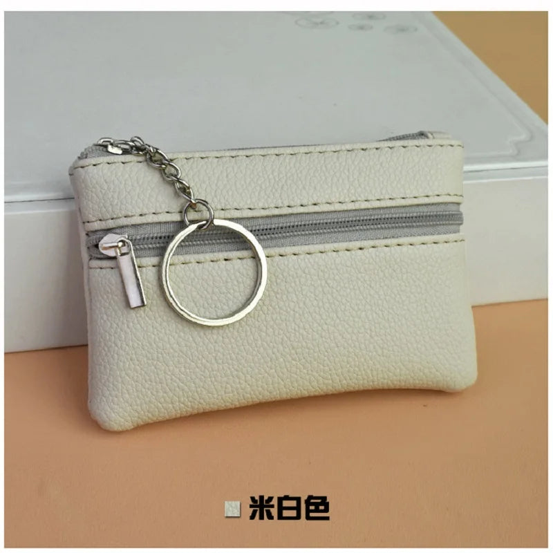 Portable Card Holder Fashionable Small Double Zipper Ladies Bag Elegant Clutch for Gift