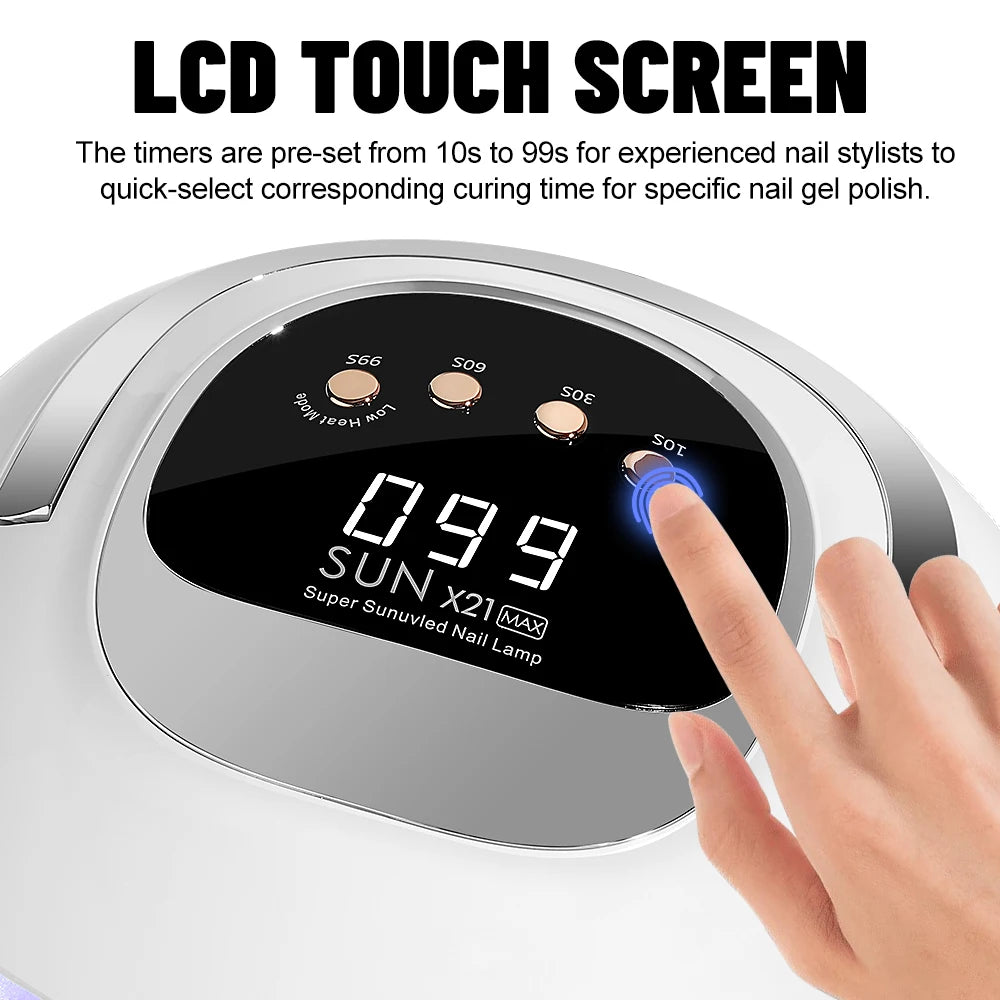 320W 72LEDs Powerful Nail Dryer With Large Touch Screen LED Nail Lamp For Curing All Gel Nail Polish  Professional Drying Lamp San Remo