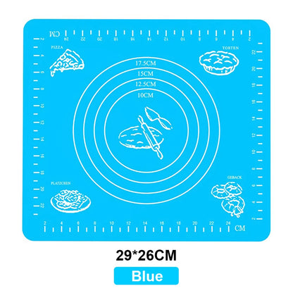 Tapete de silicona para amasar masa, tapete de silicona para hornear, pizza, pasteles, masa, repostería, cocina, parrilla, utensilios para hornear, tapete de mesa, hoja de almohadilla
