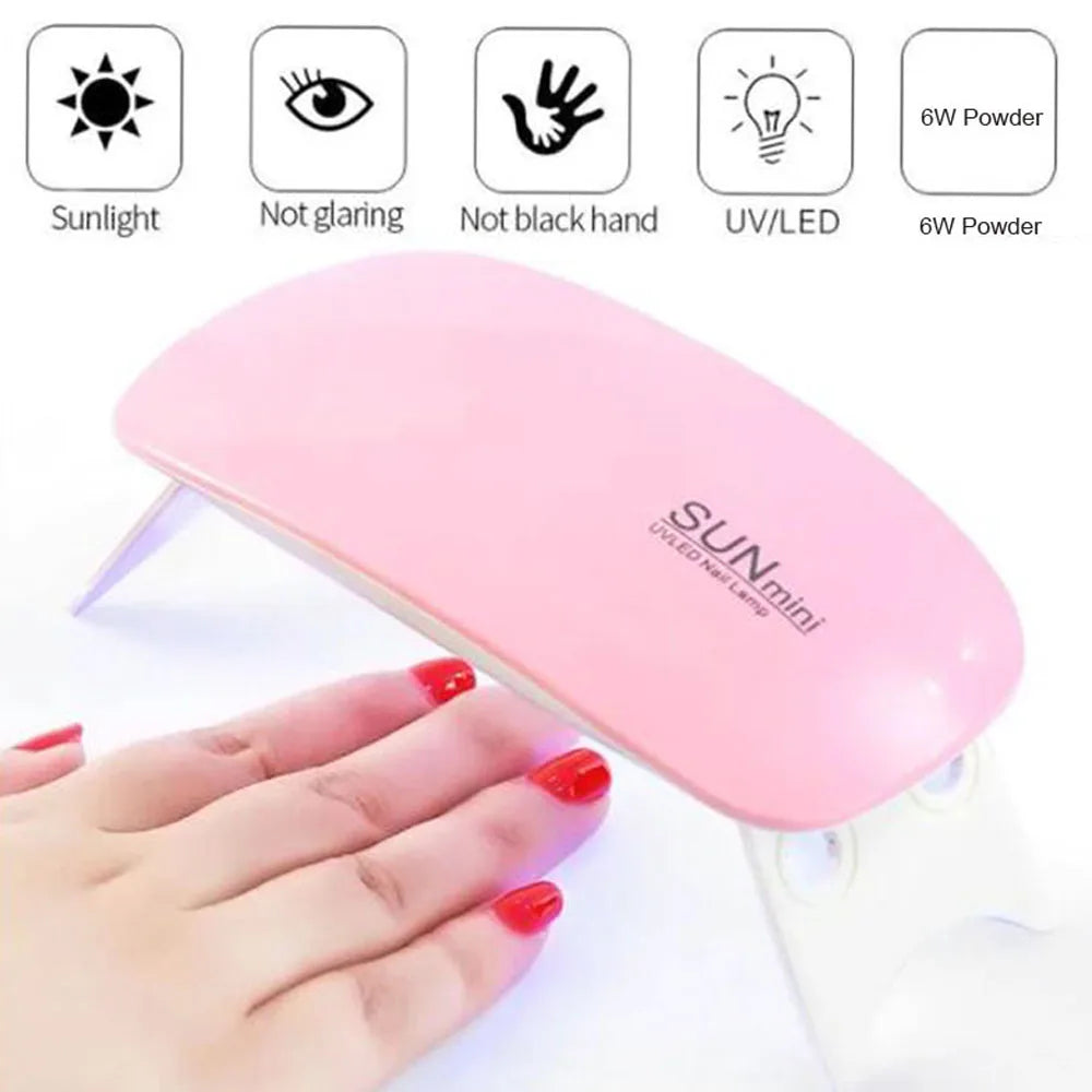 Portable Desk Drying Nail Lamp 6W Mini Nail Dryer Lamp Machine Mini USB UV Polish Manicure Nail Curing Lamps Home Use Nail Light San Remo