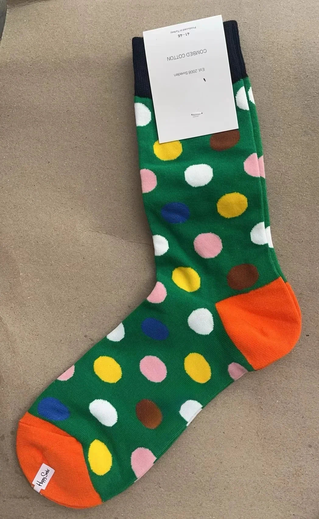 Happy Socks Men's Classic Crew Sock, Shoe Size 10 - 13 Soft Cotton