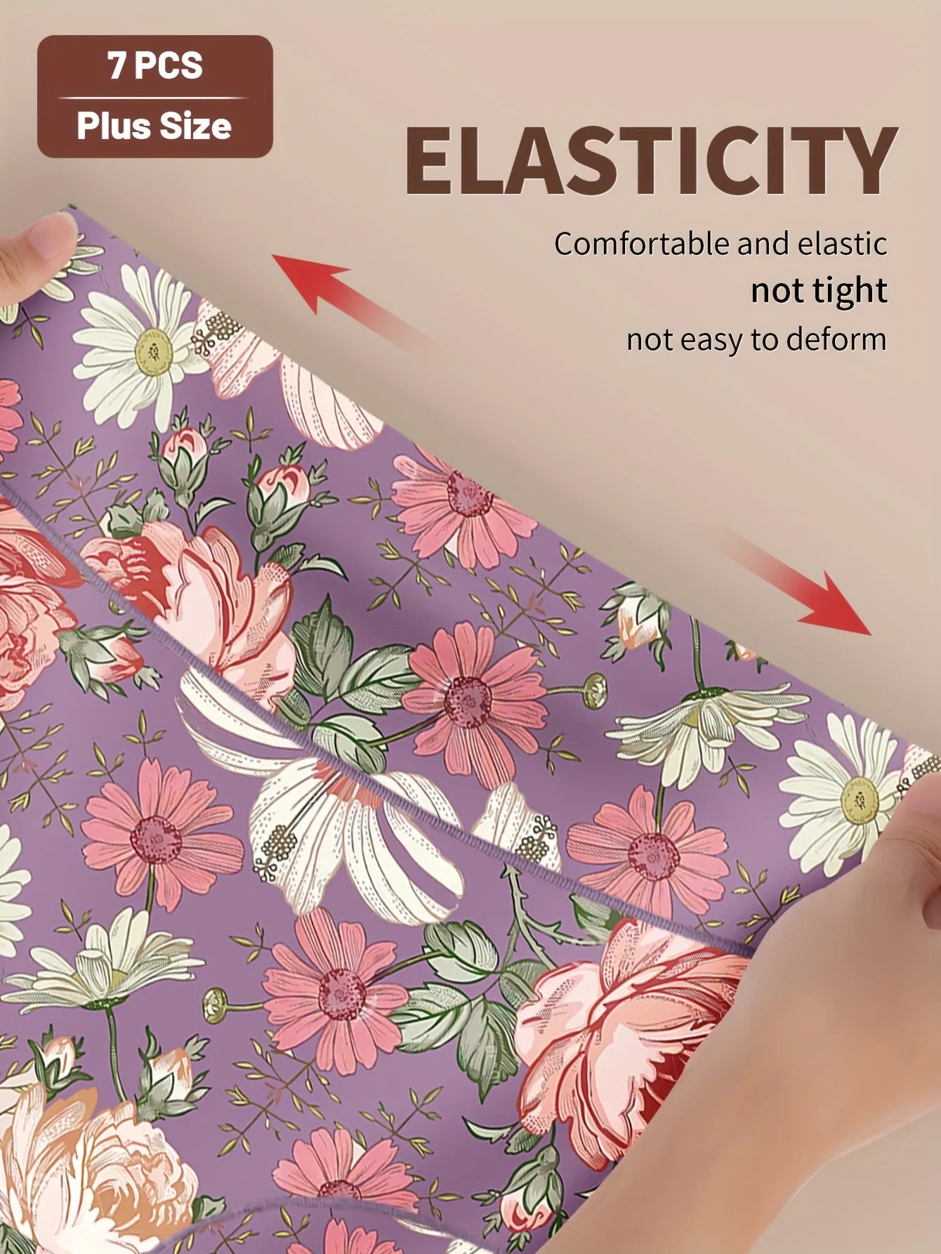 7pcs Plus Size Panties for Women Hot Sale Ladies Multi Color Panties Underwear Breathable Wholesale High Waist Printed Underwear