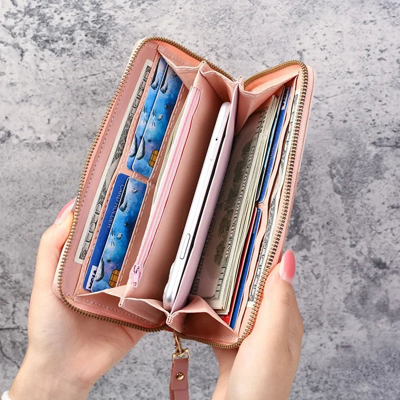 Fashion Wallets Zipper Coin Purse Lady Long Short Purses Handbags Women Clutch Cards Holder PU Leather Moneybag Billfold Wallet San Remo