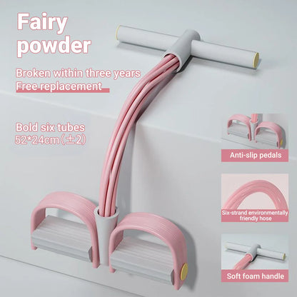 Multi-Tube Resistance Band with Pedal Puller - 6-Tube System