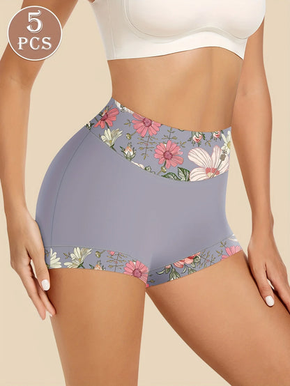 5-Pack Multi Color Panties - Breathable High Waist Briefs