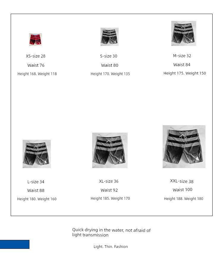 Summer Beach Pants Men's Quick-Drying Loose Elastic Casual Plus Size Surfing Swimming Cross-Border Foreign Trade Half Length Shorts
