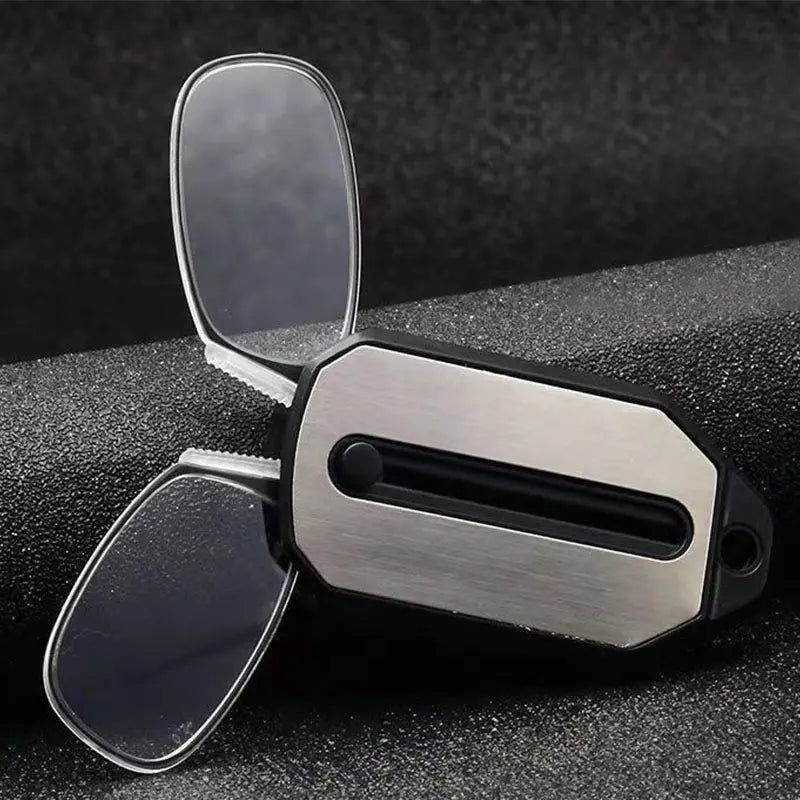 Nose Clip-on Reading Glasses Folding Legless Ultralight Keychain Glasses Men Women Mini Portable Presbyopic Glasses +1.0 To +3.0 San Remo