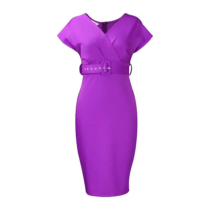 new arrival African women clothing hot sale solid color Deep v neck bodycon dress slim sexy pencil dresses OL style