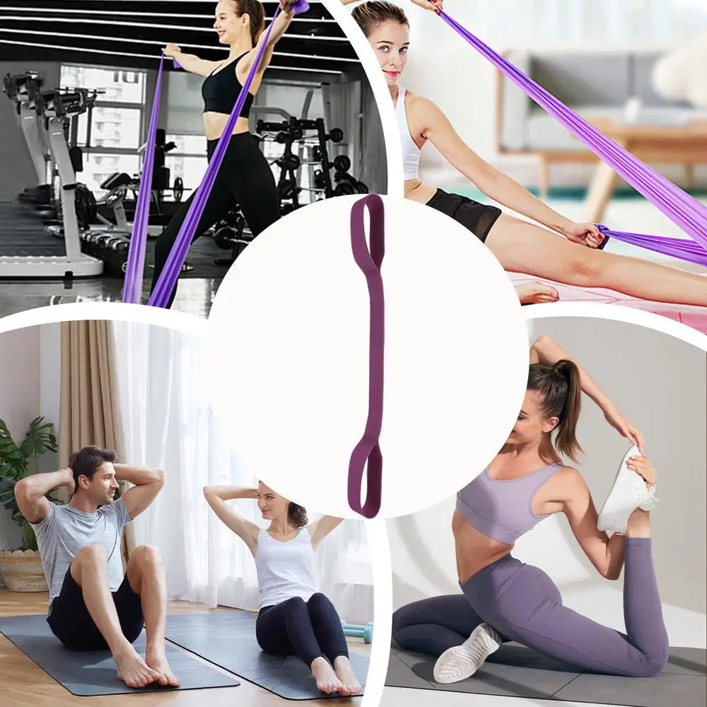 8-shaped Fitness Resistance Band Sports Workout Elastic Band Home Fitness Silicone Pull Rope Yoga Training Exercise Equipment