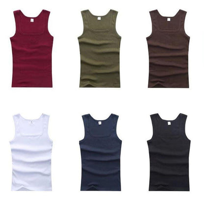3/6 Pcs Men's Cottons Elastic Tank Top