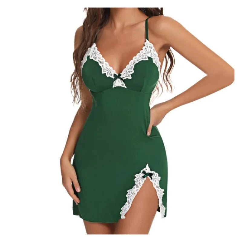 Womens Lace Babydoll Nightgown Green
