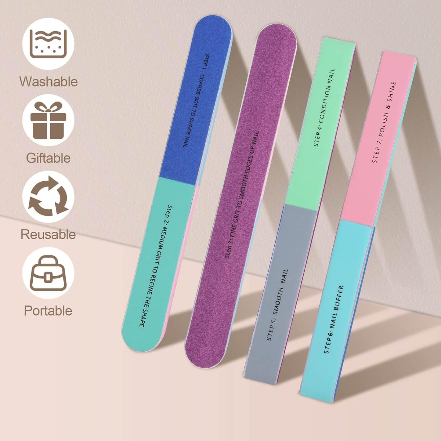 1/5Pcs Nail File Seven-Sided Polishing