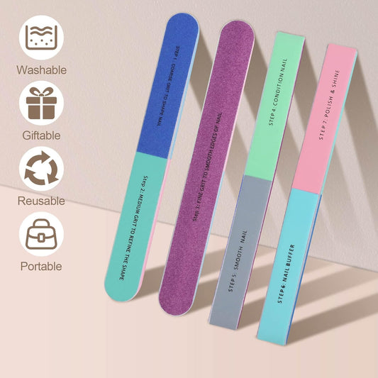 5Pcs Nail File Seven-Sided Polishing