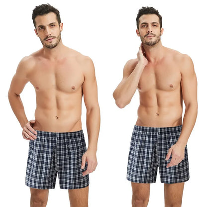 Klassische karierte Herrenhose aus Baumwolle, lässige Homewear, Herrenunterwäsche, Schlafhose, Oberbekleidung, lockere Aro-Hose für den Alltag