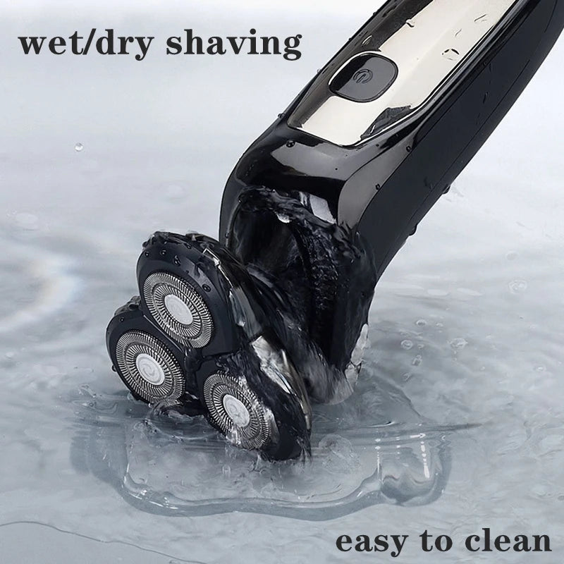 Kemei LCD Display Waterproof Electric Shaver Men Wet Dry Beard Razor Facial Shaving Machine Rechargeable Fit Philips Series 7000 San Remo