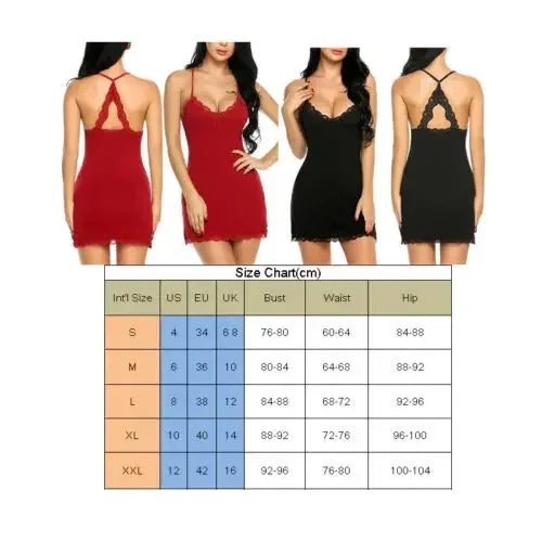 Lingerie Ladies Sleepwear Women Satin Nighties See Through Nightwear Lace Nightgowns Silk Pajamas