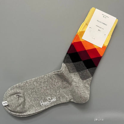 Happy Socks Men's Classic Crew Sock, Shoe Size 10 - 13 Soft Cotton