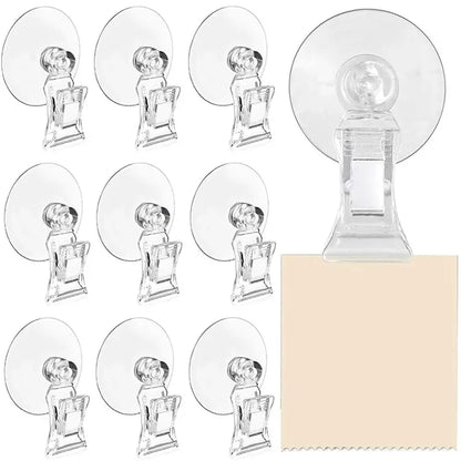 5/1Pcs Plastic Suction Cup Clips Transparent Sucker Clamp Bathroom Window Glass Suction Cup with Clip for Advertising Display San Remo Shops