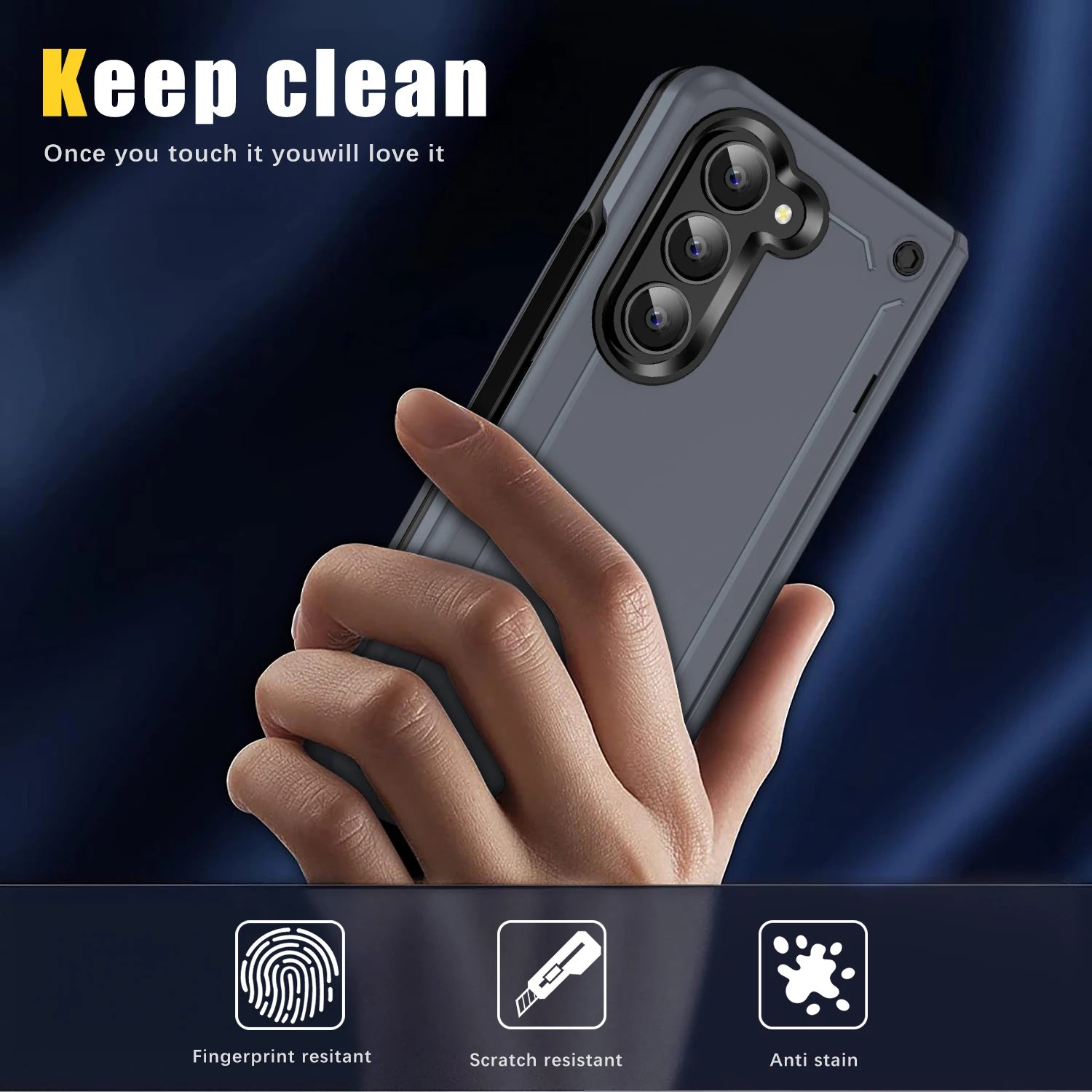 For Samsung Z Fold 5 Zfold5 Mobile Phone Accessories Hinge Case for Samsung Galaxy Z Fold 5 Fold5 5G Folding Protective Cover San Remo