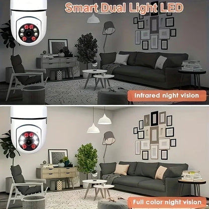 2Pc Ease Life APP-Light Bulb Security Cameras Outdoor Wireless Wi-Fi 5GHz, 360 Degree, E27 Light Socket Screw in Secure